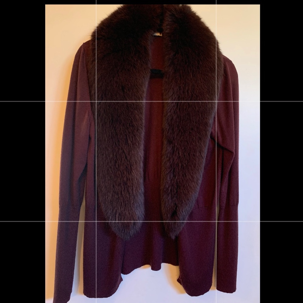 100%cashmere Sweater/ fur! Italy made